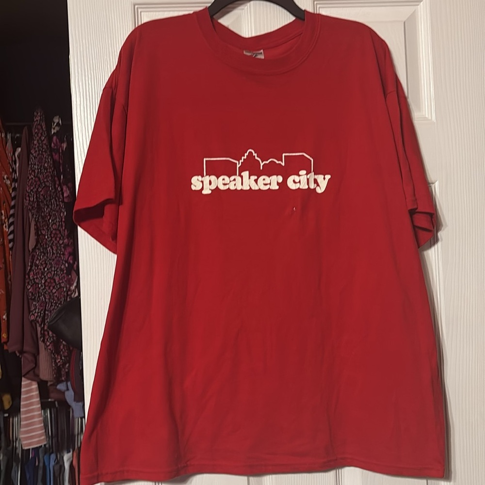 Jerzees Red Heavyweight Blend Shirt speaker city size 2XL